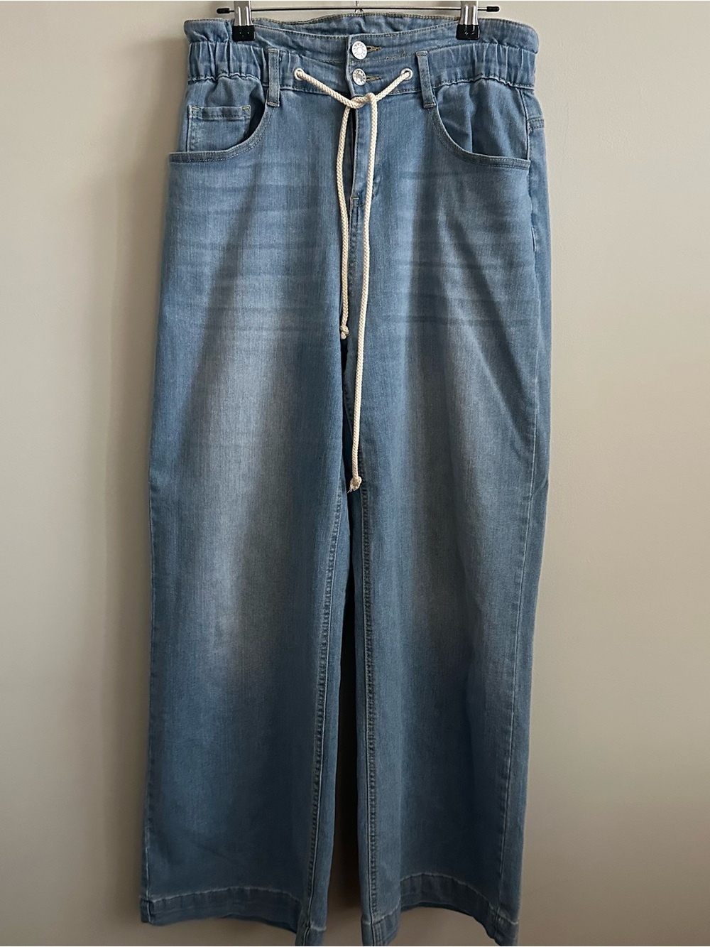 Wide Leg Jeans for Women Stretch High Wasited Elastic Baggy